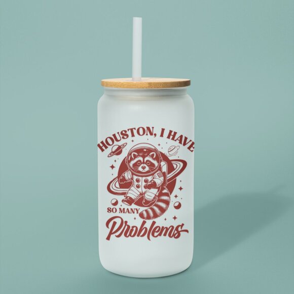 Houston I Have So Many Problems Raccoon Astronaut Tumbler,Funny Space Lover Gift - Picture 6 of 7